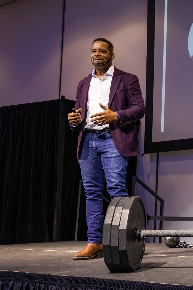 Dr. Stephen Crawford speaking on stage